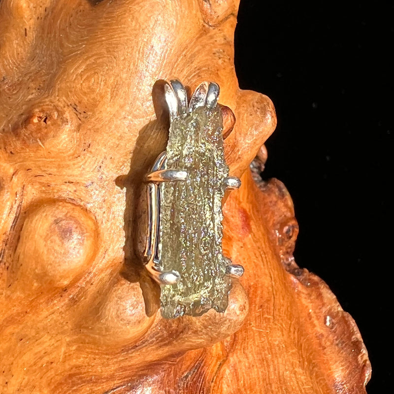 Raw Moldavite Pendant Sterling Silver #6405-Moldavite Life