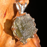 Raw Moldavite Pendant Sterling Silver #7441-Moldavite Life