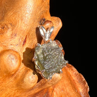 Raw Moldavite Pendant Sterling Silver #7441-Moldavite Life
