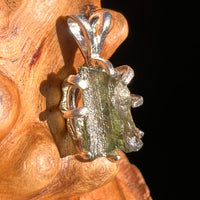 Raw Moldavite Pendant Sterling Silver #7442-Moldavite Life