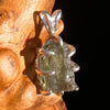 Raw Moldavite Pendant Sterling Silver #7443-Moldavite Life