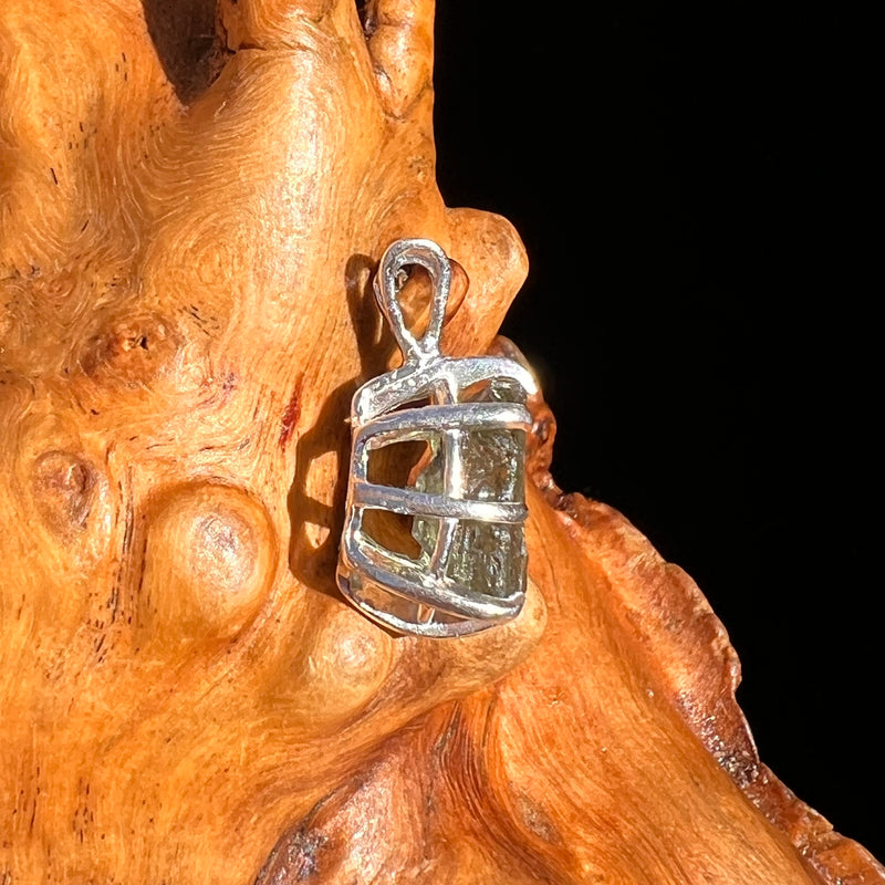 Raw Moldavite Pendant Sterling Silver #7443-Moldavite Life