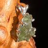 Raw Moldavite Pendant Sterling Silver #7444-Moldavite Life