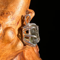 Raw Moldavite Pendant Sterling Silver #7445-Moldavite Life