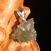 Raw Moldavite Pendant Sterling Silver #7446-Moldavite Life