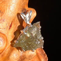 Raw Moldavite Pendant Sterling Silver #7446-Moldavite Life