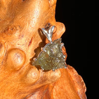 Raw Moldavite Pendant Sterling Silver #7446-Moldavite Life