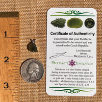 Raw Moldavite Pendant Sterling Silver #7459-Moldavite Life