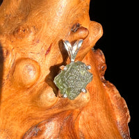 Raw Moldavite Pendant Sterling Silver #7461-Moldavite Life