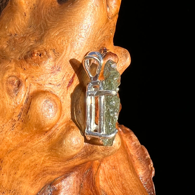 Raw Moldavite Pendant Sterling Silver #7463-Moldavite Life