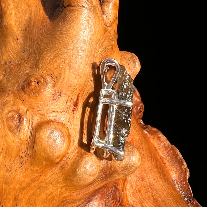 Raw Moldavite Pendant Sterling Silver #7464-Moldavite Life