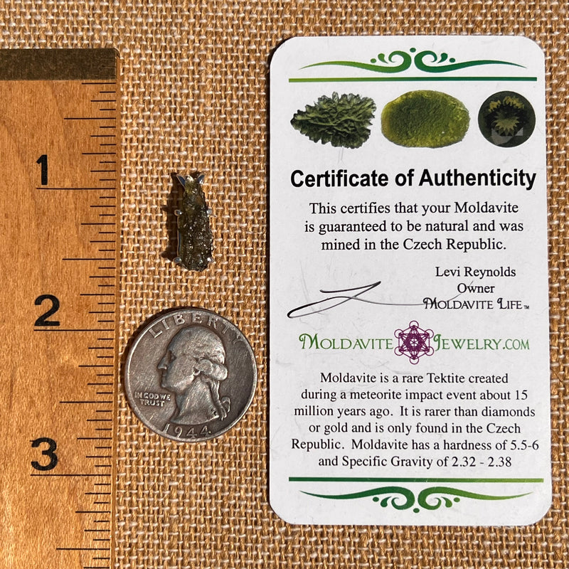 Raw Moldavite Pendant Sterling Silver #7464-Moldavite Life