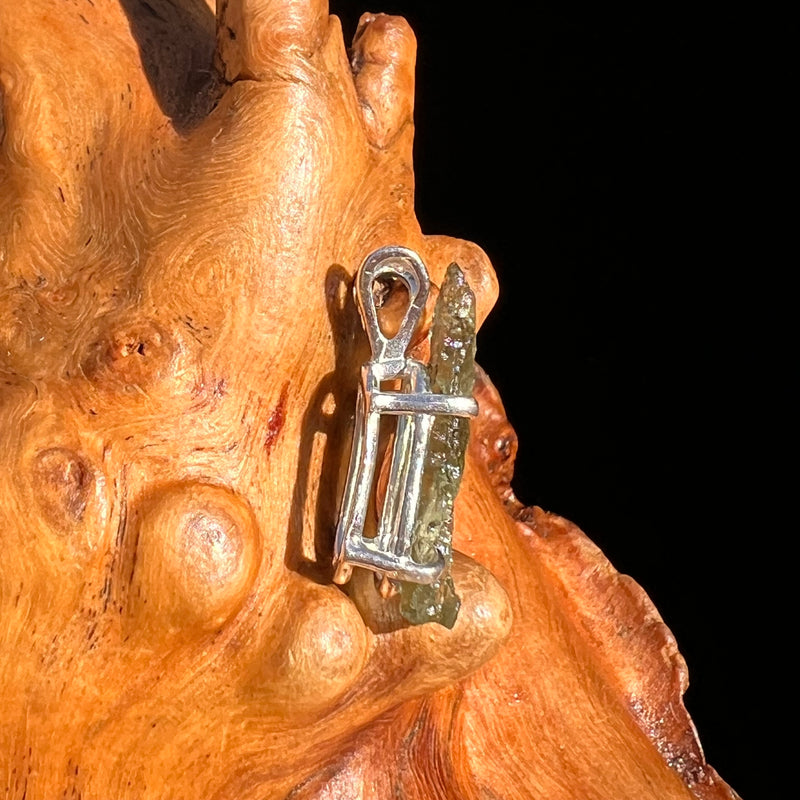 Raw Moldavite Pendant Sterling Silver #7465-Moldavite Life