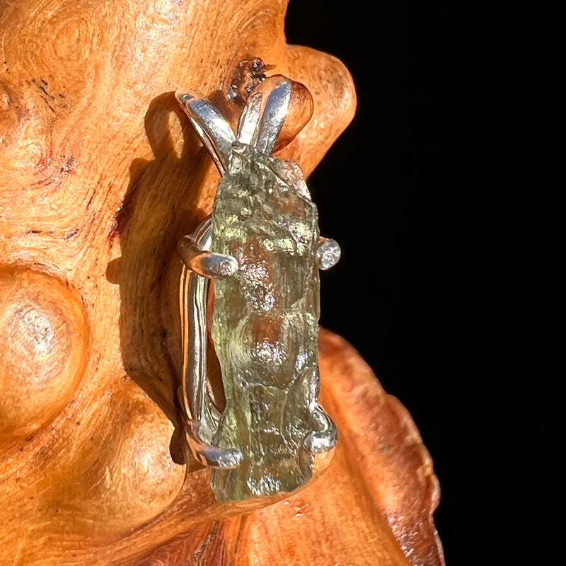 Raw Moldavite Pendant Sterling Silver #7466-Moldavite Life