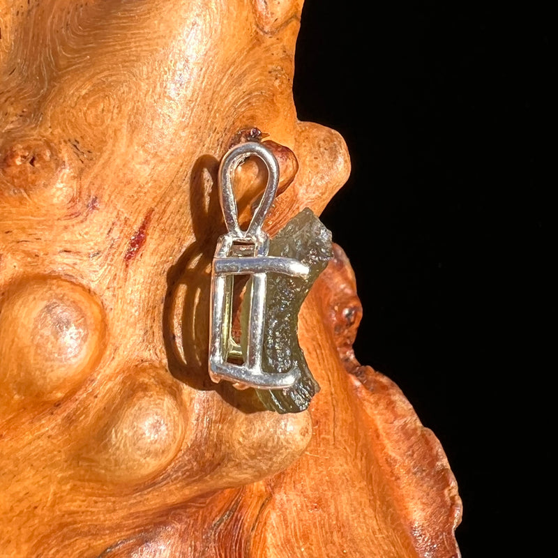 Raw Moldavite Pendant Sterling Silver #7467-Moldavite Life