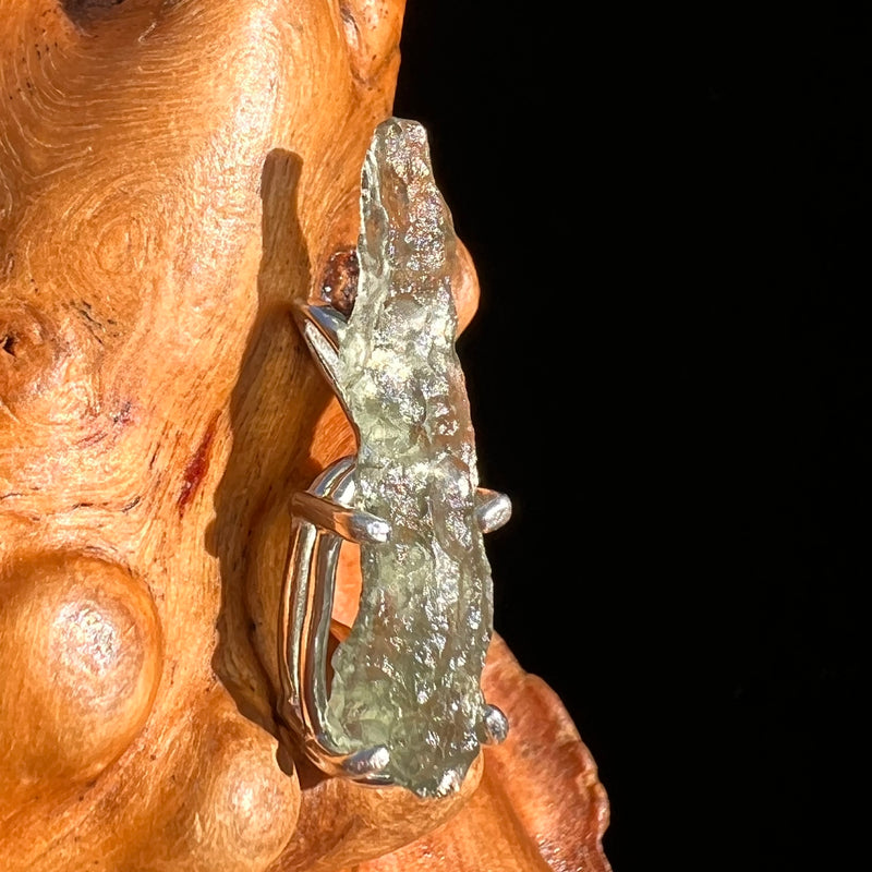 Raw Moldavite Pendant Sterling Silver #7468-Moldavite Life