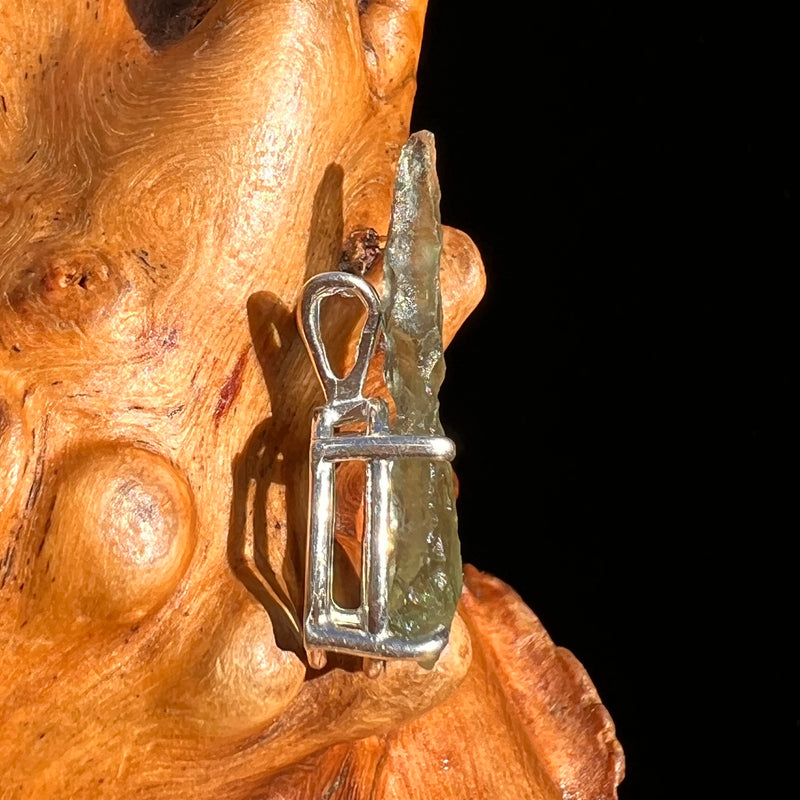 Raw Moldavite Pendant Sterling Silver #7468-Moldavite Life