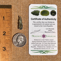 Raw Moldavite Pendant Sterling Silver #7468-Moldavite Life