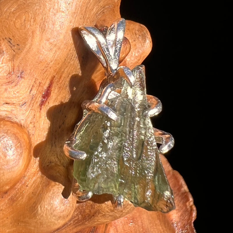 Raw Moldavite Pendant Sterling Silver #7472-Moldavite Life