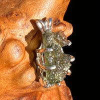 Raw Moldavite Pendant Sterling Silver #7474-Moldavite Life