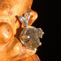 Raw Moldavite Pendant Sterling Silver #7482-Moldavite Life
