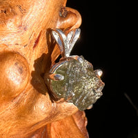 Raw Moldavite Pendant Sterling Silver #7483-Moldavite Life