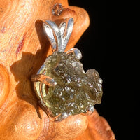 Raw Moldavite Pendant Sterling Silver #7484-Moldavite Life