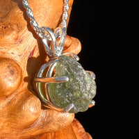 Raw Moldavite Pendant Sterling Silver #7485-Moldavite Life