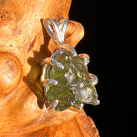 Raw Moldavite Pendant Sterling Silver #7486-Moldavite Life