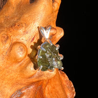 Raw Moldavite Pendant Sterling Silver #7486-Moldavite Life