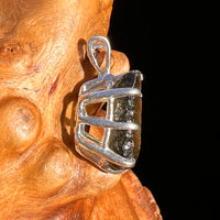 Raw Moldavite Pendant Sterling Silver #7488-Moldavite Life
