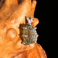 Raw Moldavite Pendant Sterling Silver #7488-Moldavite Life