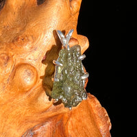 Raw Moldavite Pendant Sterling Silver #7489-Moldavite Life
