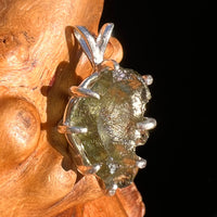Raw Moldavite Pendant Sterling Silver #7490-Moldavite Life