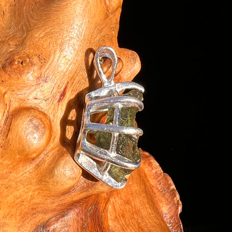 Raw Moldavite Pendant Sterling Silver #7490-Moldavite Life