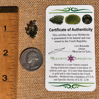 Raw Moldavite Pendant Sterling Silver #7490-Moldavite Life