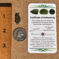 Raw Moldavite Pendant Sterling Silver #7491-Moldavite Life