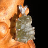 Raw Moldavite Pendant Sterling Silver #7492-Moldavite Life