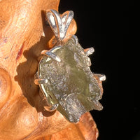 Raw Moldavite Pendant Sterling Silver #7493-Moldavite Life