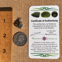 Raw Moldavite Pendant Sterling Silver #7494-Moldavite Life