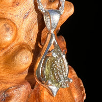 Raw Moldavite Pendant Sterling Silver #7495-Moldavite Life