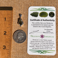 Raw Moldavite Pendant Sterling Silver #7495-Moldavite Life
