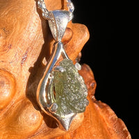 Raw Moldavite Pendant Sterling Silver #7496-Moldavite Life