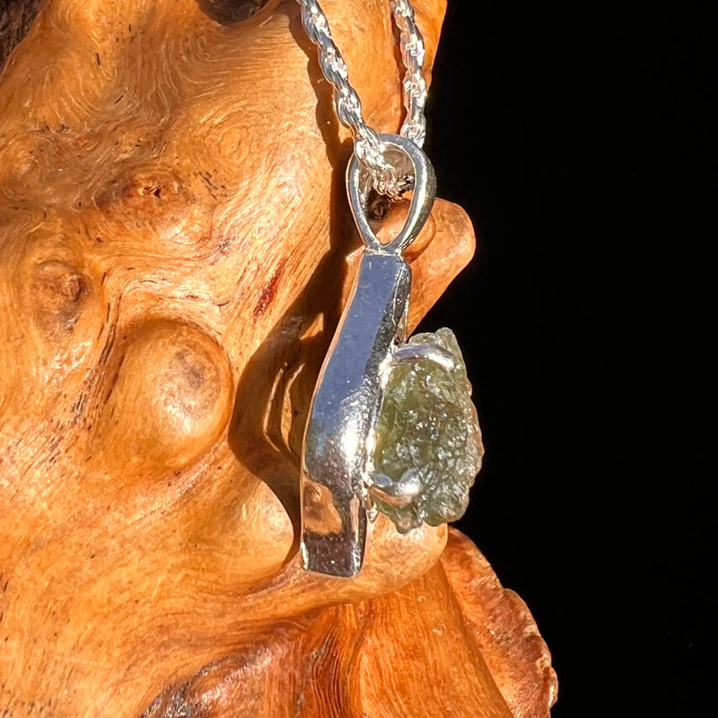 Raw Moldavite Pendant Sterling Silver #7496-Moldavite Life