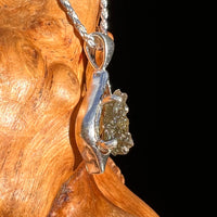 Raw Moldavite Pendant Sterling Silver #7497-Moldavite Life