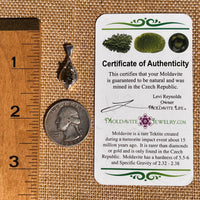 Raw Moldavite Pendant Sterling Silver #7497-Moldavite Life