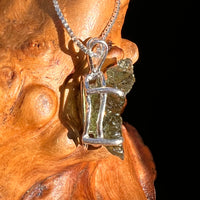 Raw Moldavite Pendant Sterling Silver #7499-Moldavite Life