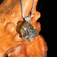 Raw Moldavite Pendant Sterling Silver #7500-Moldavite Life