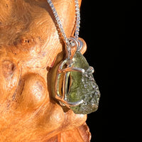 Raw Moldavite Pendant Sterling Silver #7501-Moldavite Life