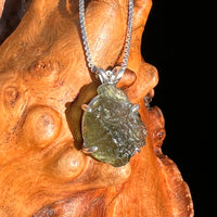 Raw Moldavite Pendant Sterling Silver #7501-Moldavite Life